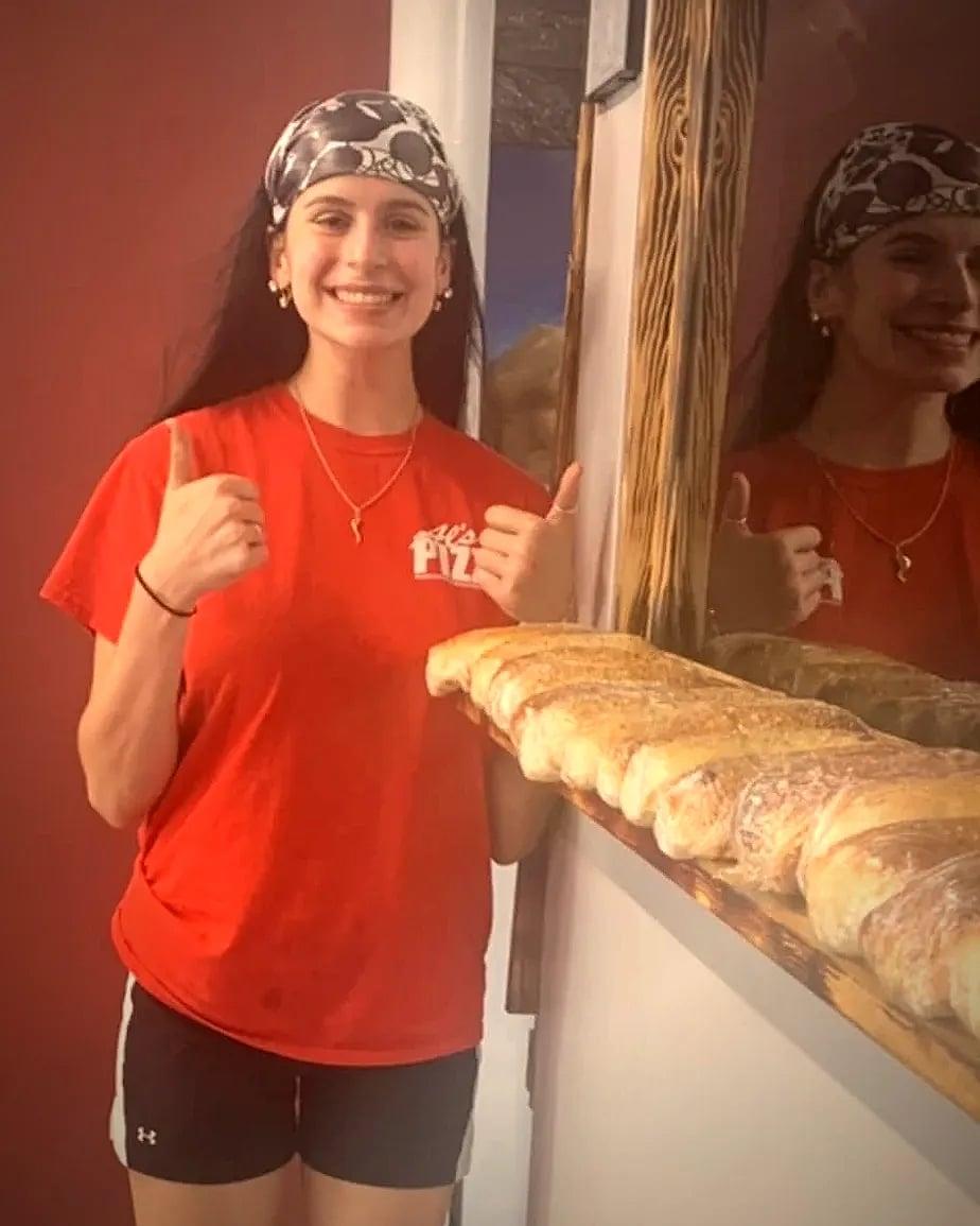 Fresh bread, thumbs up